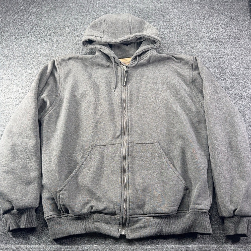 CE Schmidt Workwear Mens Gray Thermal Lined Full Zip Hoodie Heavy Duty